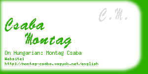csaba montag business card